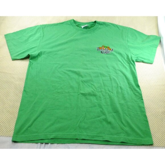 Rainforest Cafe MGM Grand Las Vegas Green Souvenir T-Shirt L Cotton Crewneck Sho - Picture 3 of 6